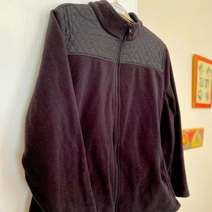 Soft Black Basic Editions fleece Zip Up